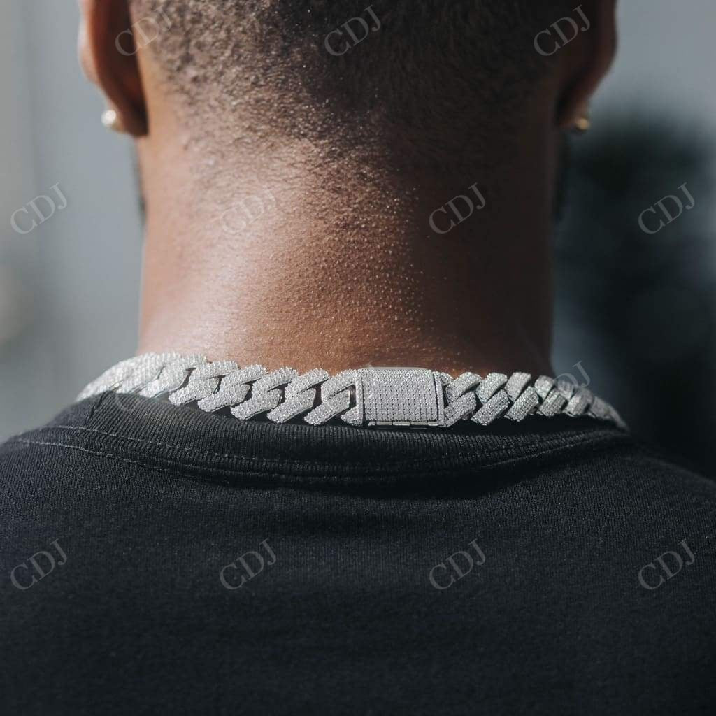 Hip Hop Iced Out Miami Cuban Link Diamond Chain CustomDiamJewel