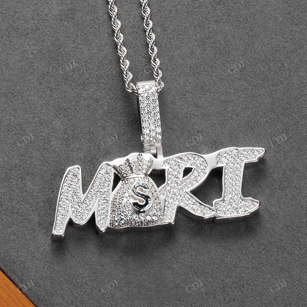 MERI Money bag Iced Out Diamond Hip Hop Silver Pendant hip hop jewelry customdiamjewel