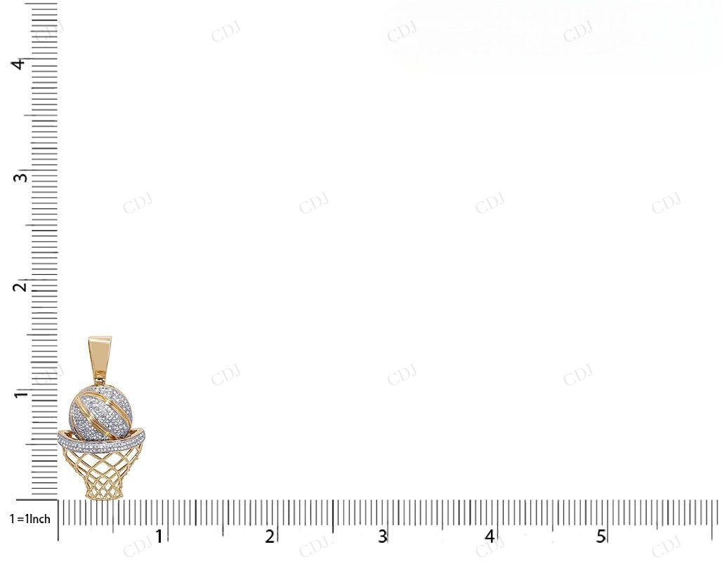Classic Moissanite 925 Silver Basketball Pendant CustomDiamJewel