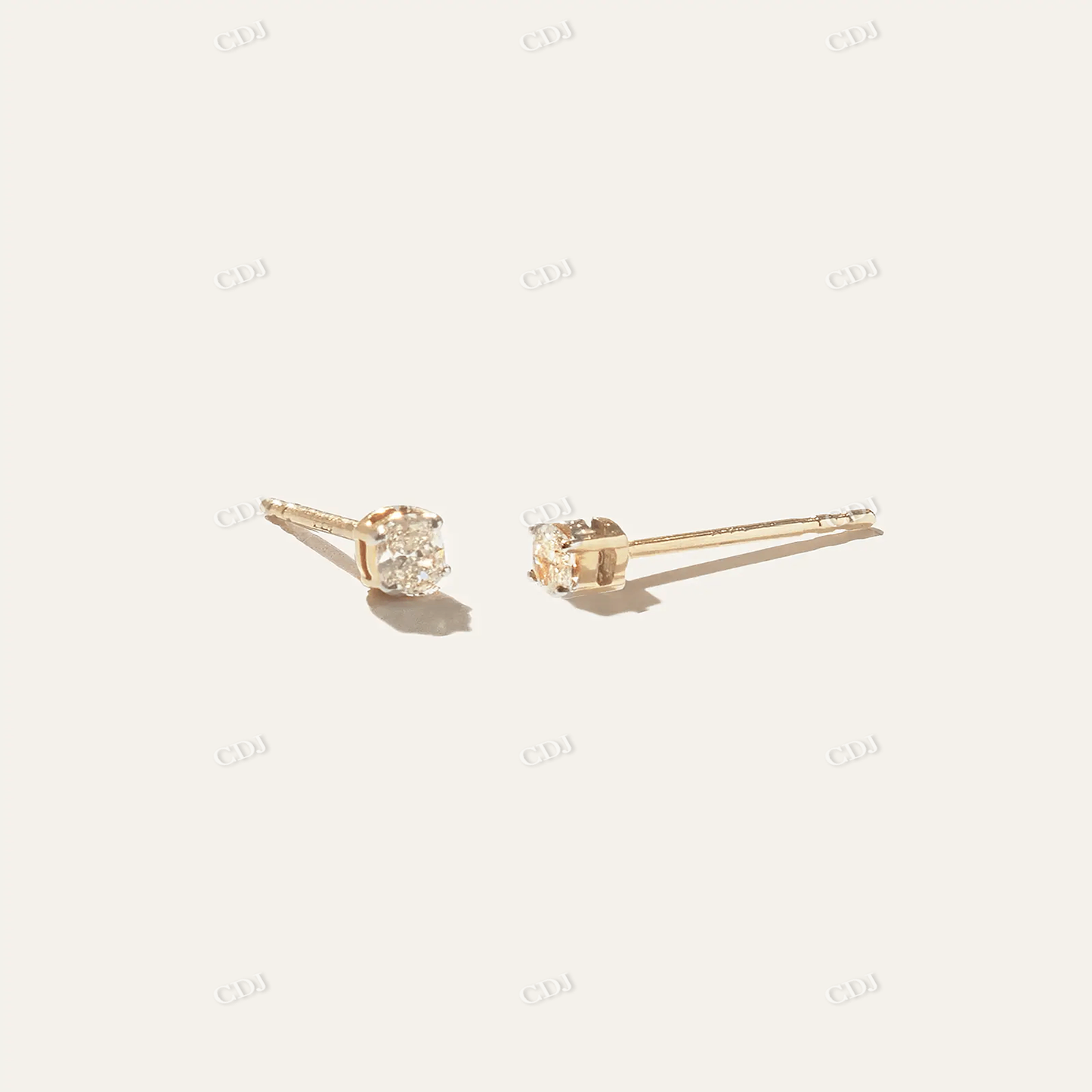 Round Moissanite Solitaire Studs For Women customdiamjewel