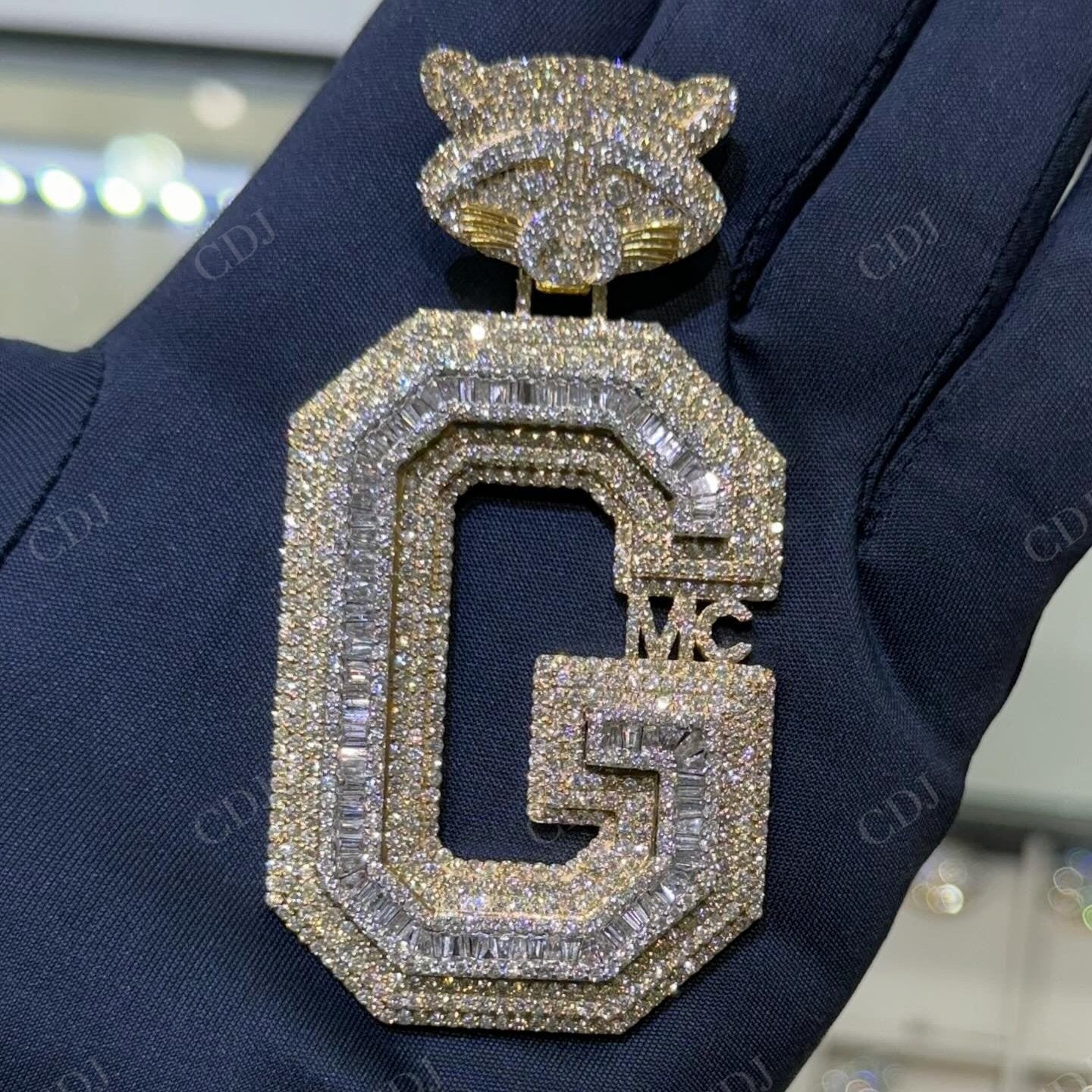 Hip Hop High Quality Sterling Silver Gold Plated G letter Pendant hip hop jewelry CustomDiamJewel