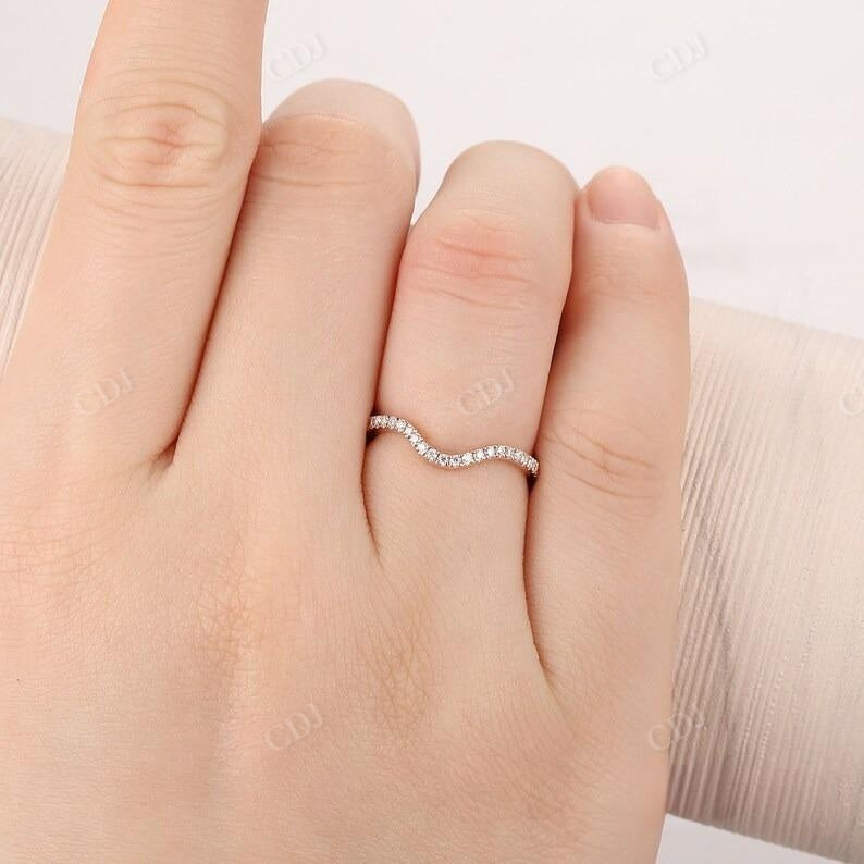 0.22CTW 14K Rose Gold Lab Grown Diamond Curved Band customdiamjewel