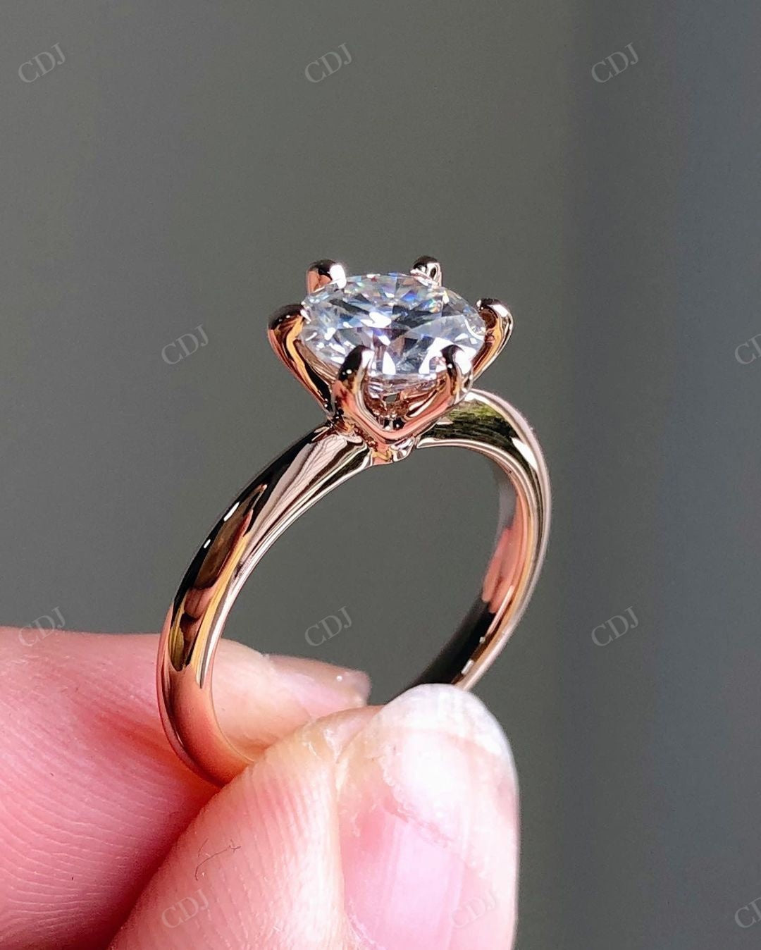 Tulip Set Lab Grown Diamond Solitaire Ring