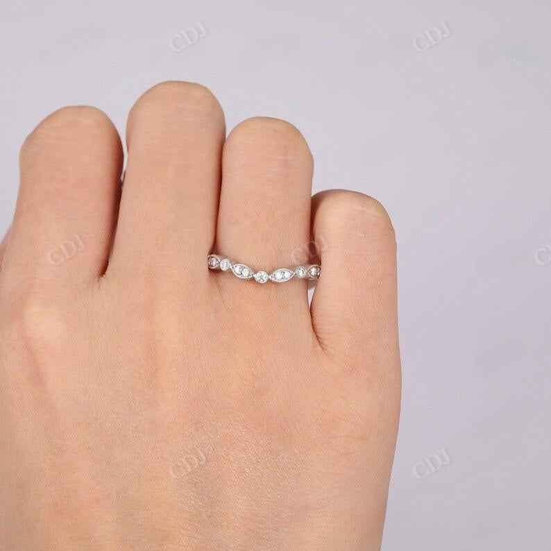 0.12ctw Milgrain Set Lab Grown Diamond Matching Band customdiamjewel