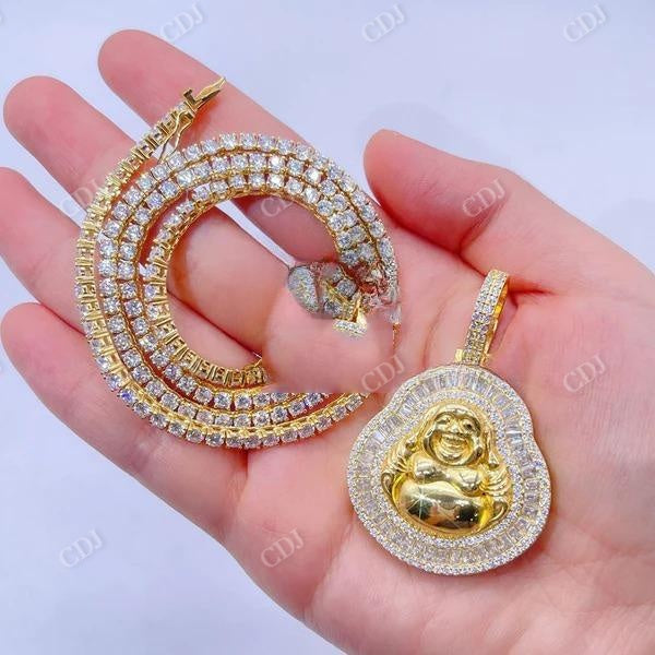 Hip Hop Baguette Cut Diamond Buddha Pendant customdiamjewel