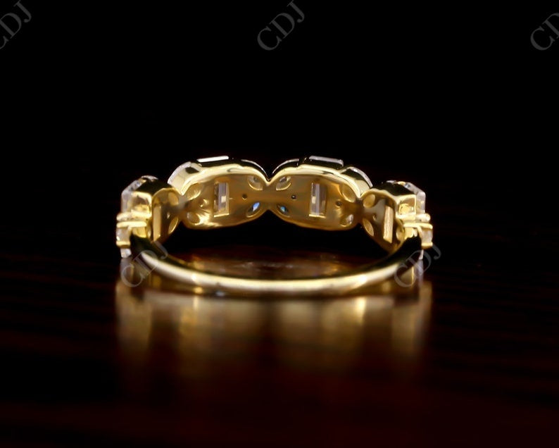0.80CT Marquise and Baguette Real Diamond Wedding Band customdiamjewel