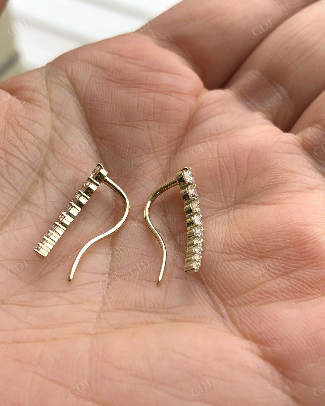 Antique Round Lab Grown Diamond Earrings