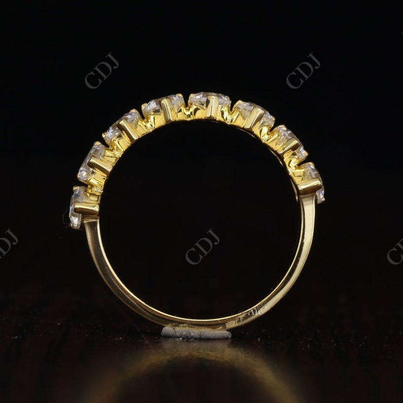 1.40CT Heart Cut Natural Dimaond Half Eternity Wedding Band customdiamjewel
