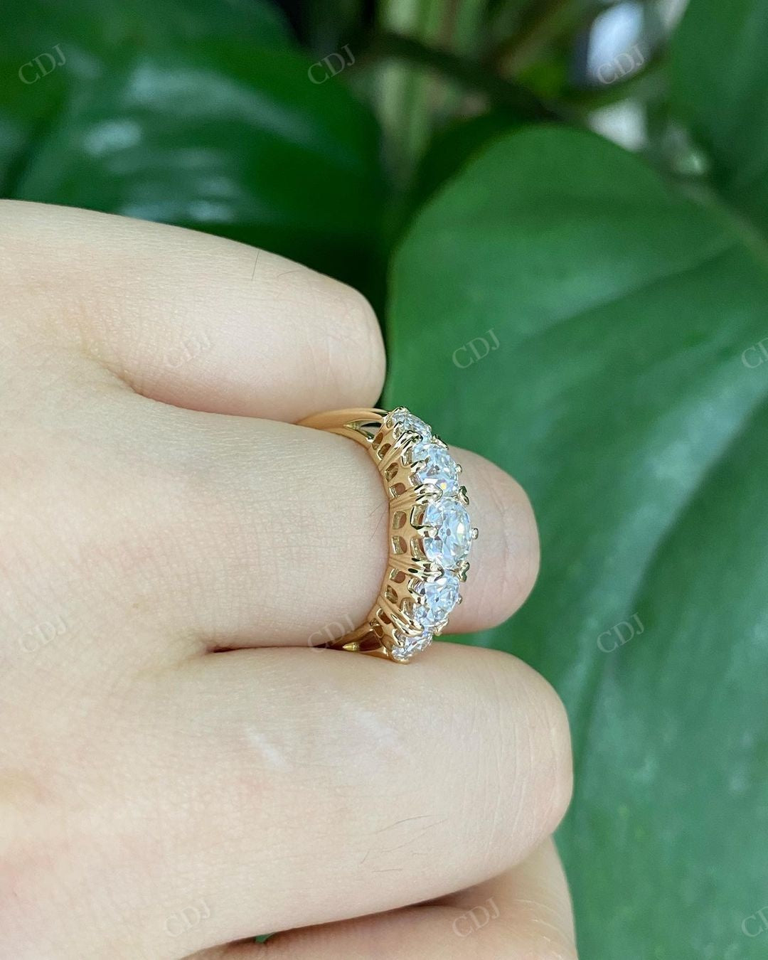 Old European Round Cut Lab Grown Diamond Band