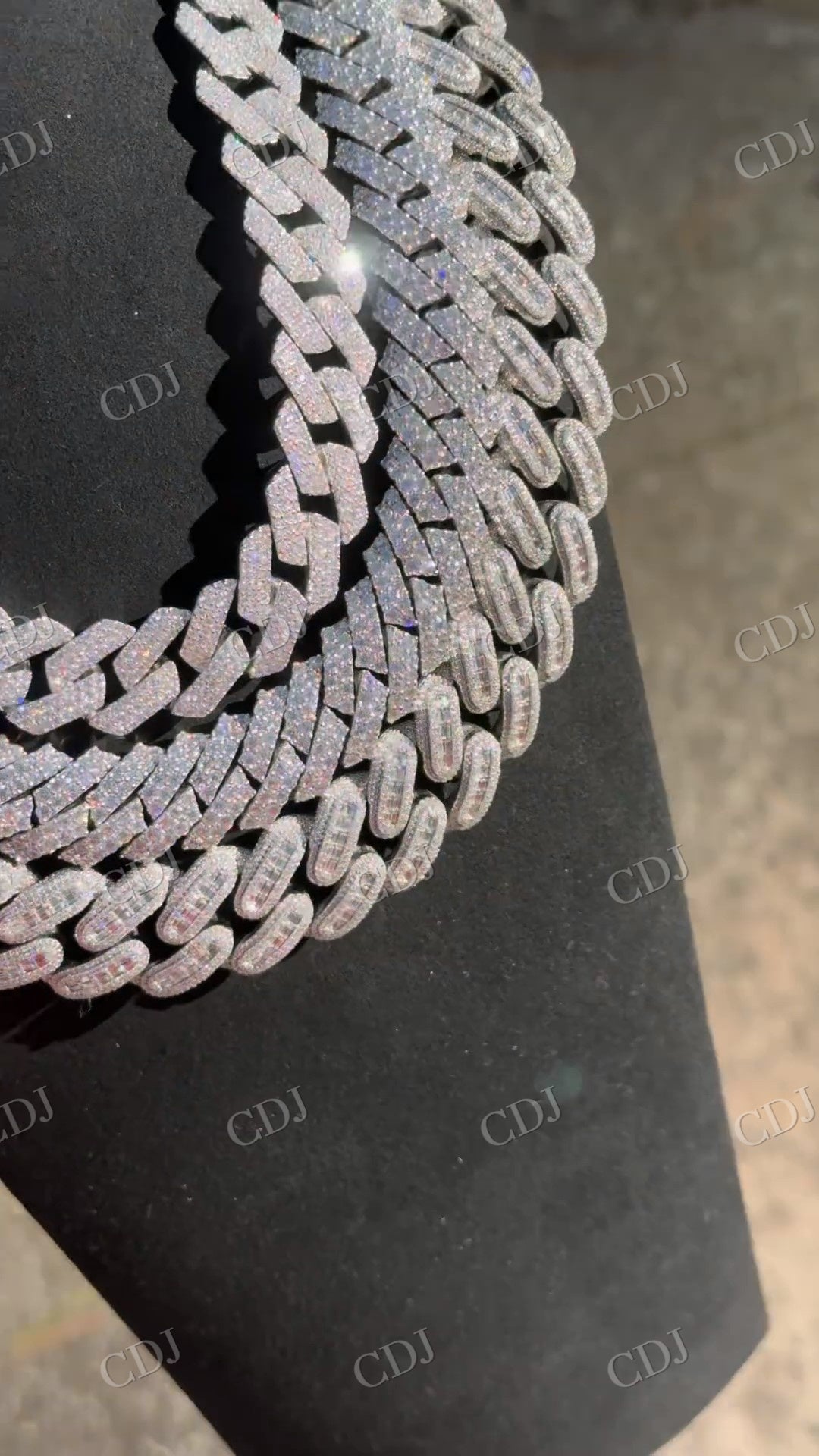 925 Silver Moissanite Diamond Cuban Link Men's Chain hip hop jewelry customdiamjewel