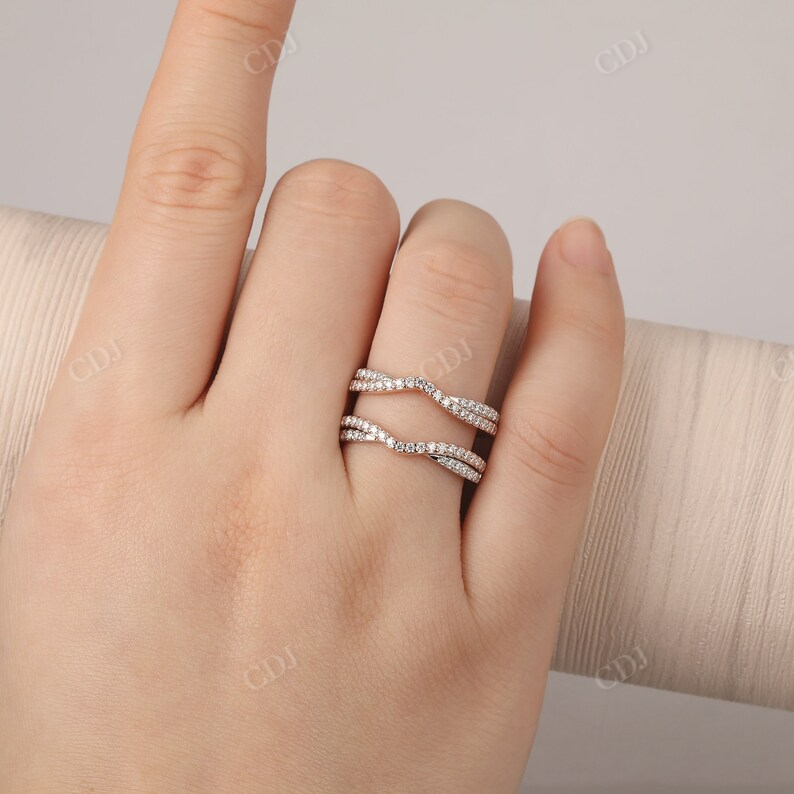 Antique 0.65ctw 14K Two Tone Gold Wedding Band customdiamjewel