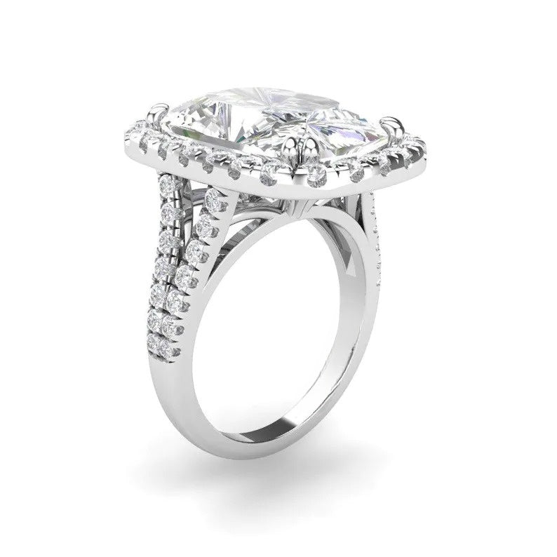 Cushion Cut Eternity Moissanite Engagement Ring customdiamjewel