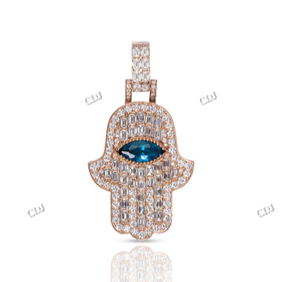Rose Gold Plated Diamond Iced Out Humsa Hand Pendant hip hop jewelry CustomDiamJewel