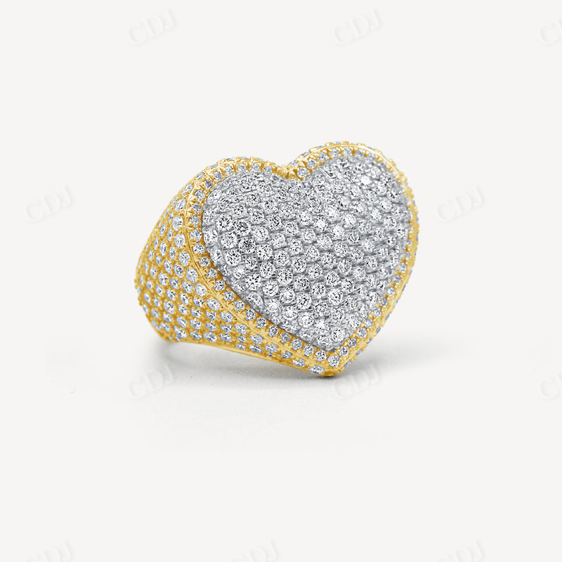 Fully Iced Out Round diamond Heart Ring customdiamjewel