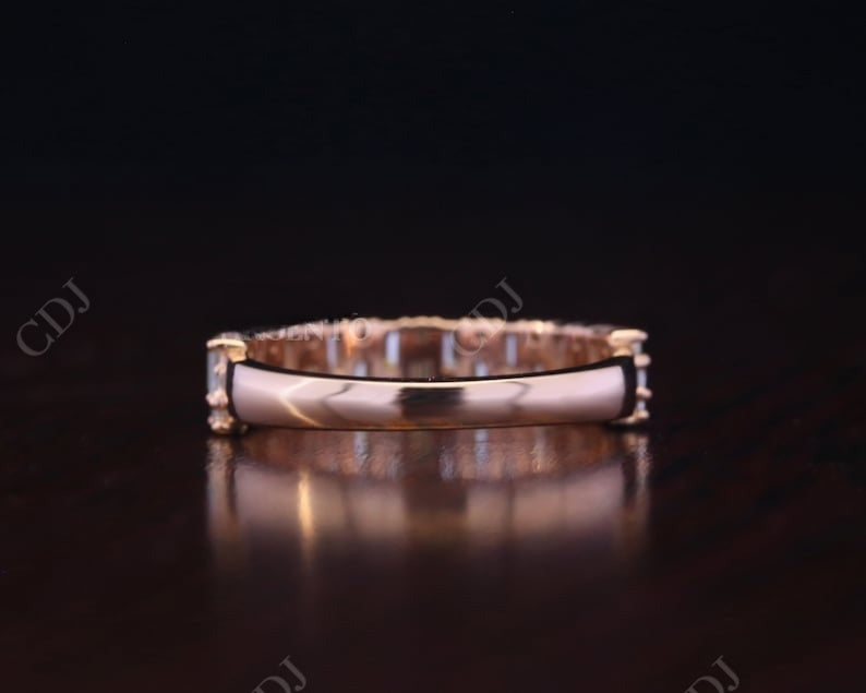 1.08CT Baguette and Round Natural Diamond Wedding Band customdiamjewel