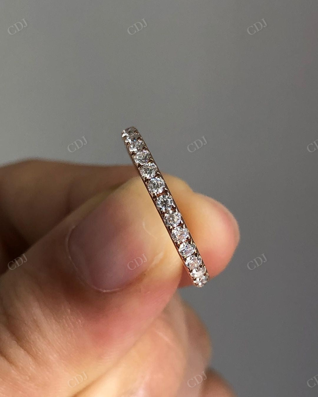 Lab Grown Diamond Round Cut Dainty Wedding Band