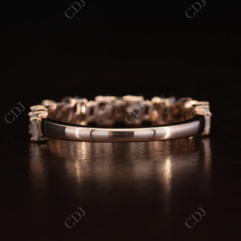 0.61CT Baguette and Round Real Diamond Art Deco Wedding Band customdiamjewel