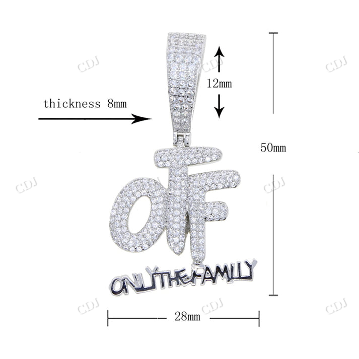 OTF Letter Moissanite Hip Hop Pendant customdiamjewel