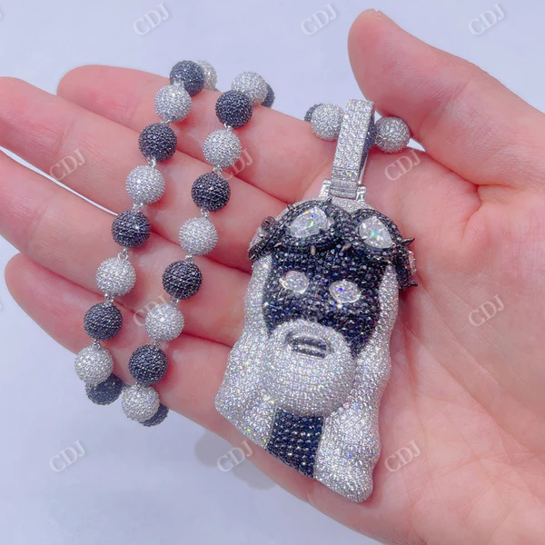 Diamond 3D Fully Iced Jesus Pendant customdiamjewel