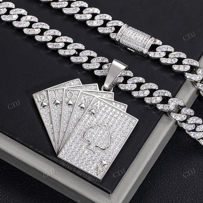 Fully Iced Out Hip Hop Moissanite Diamond Pendant customdiamjewel