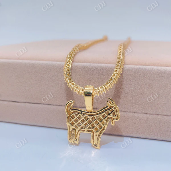 Iced Out Diamond Goat Pendant For Men customdiamjewel