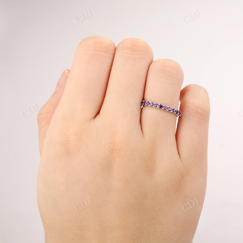 Unique Amethyst Half Eternity Wedding Band customdiamjewel
