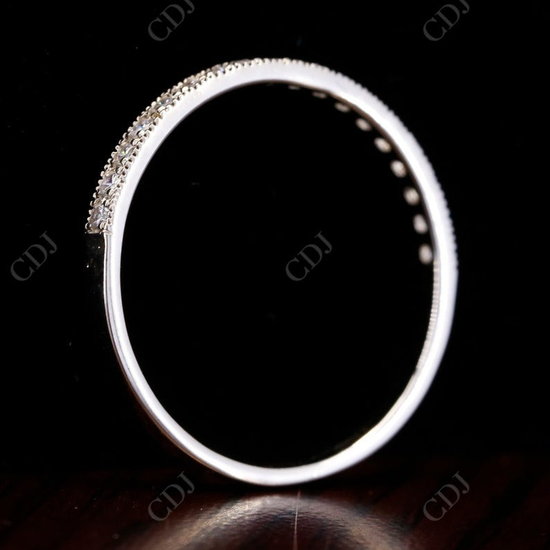 0.2CT Round Cut Natural Diamond Milgrain Wedding Band customdiamjewel