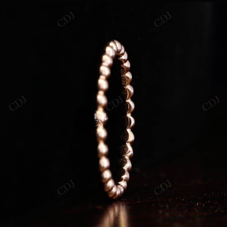 Bubble Beaded Plain wedding band woman customdiamjewel