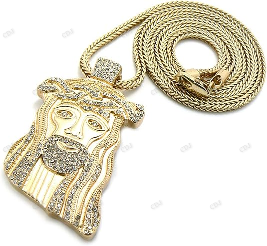 Custom Gold Plated Moissanite Jesus Pendant hip hop jewelry CustomDiamJewel
