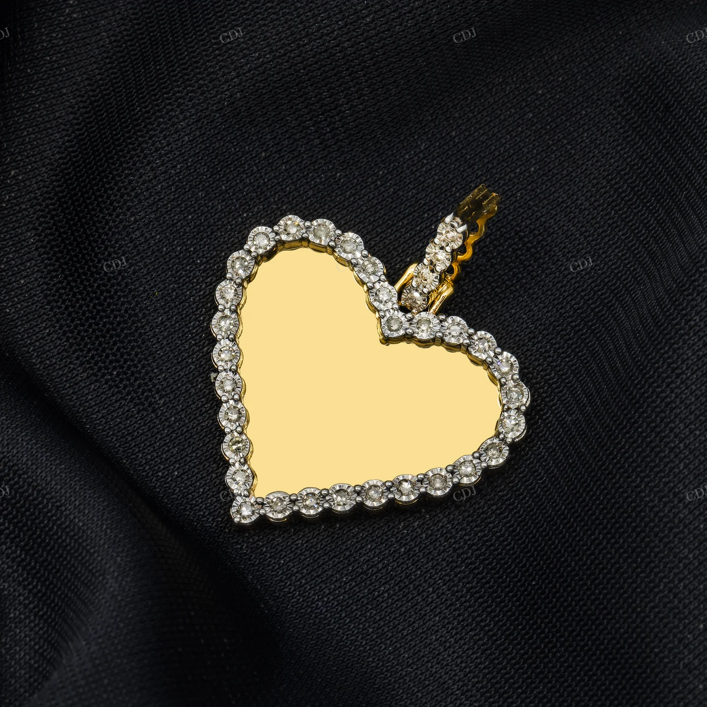 1.25 Inch Iced Out Heart Picture Memory Pendant hip hop jewelry CustomDiamJewel