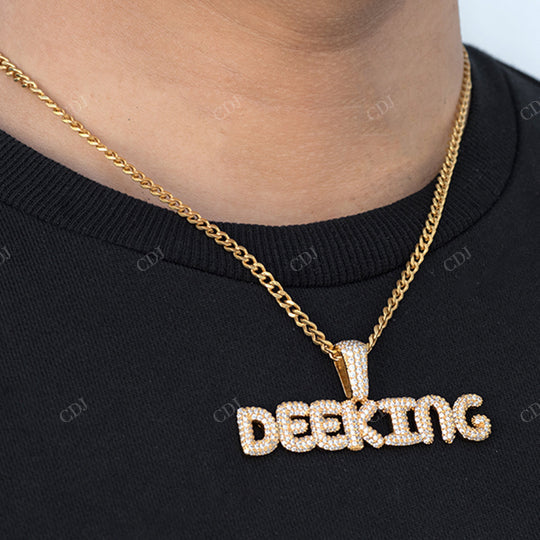 925 Sterling Silver Yellow Gold Plated Full Ice Out Hip Hop Pendant hip hop jewelry CustomDiamJewel