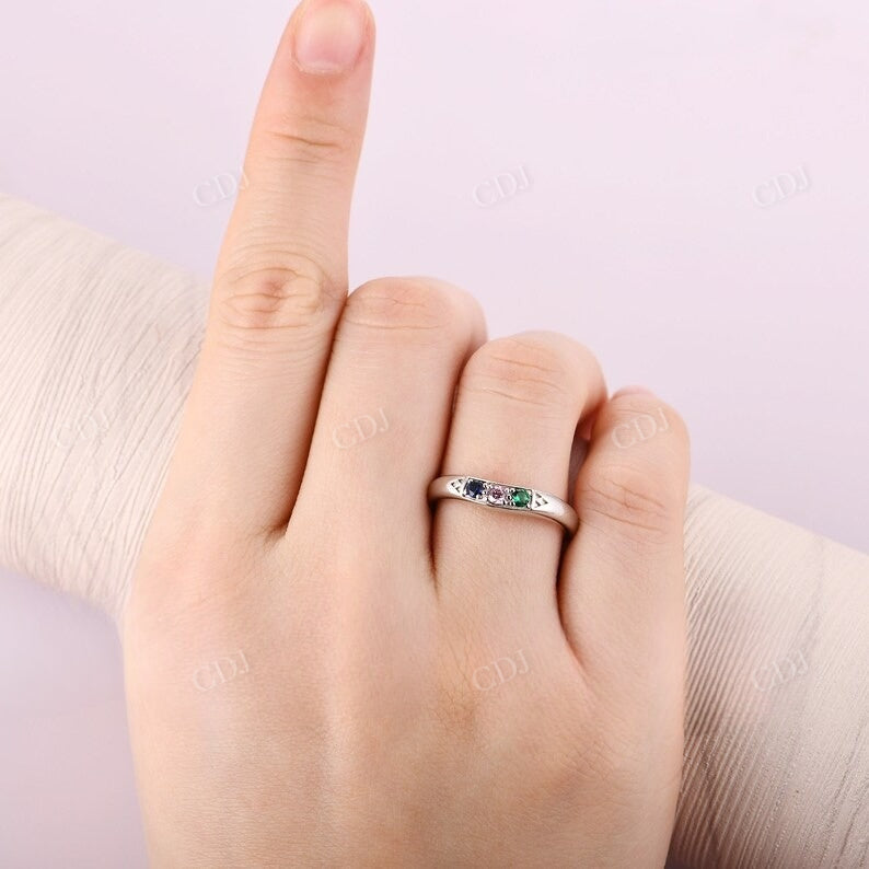 Curved Triforce Gemstone Matching Wedding Band Wedding Band customdiamjewel