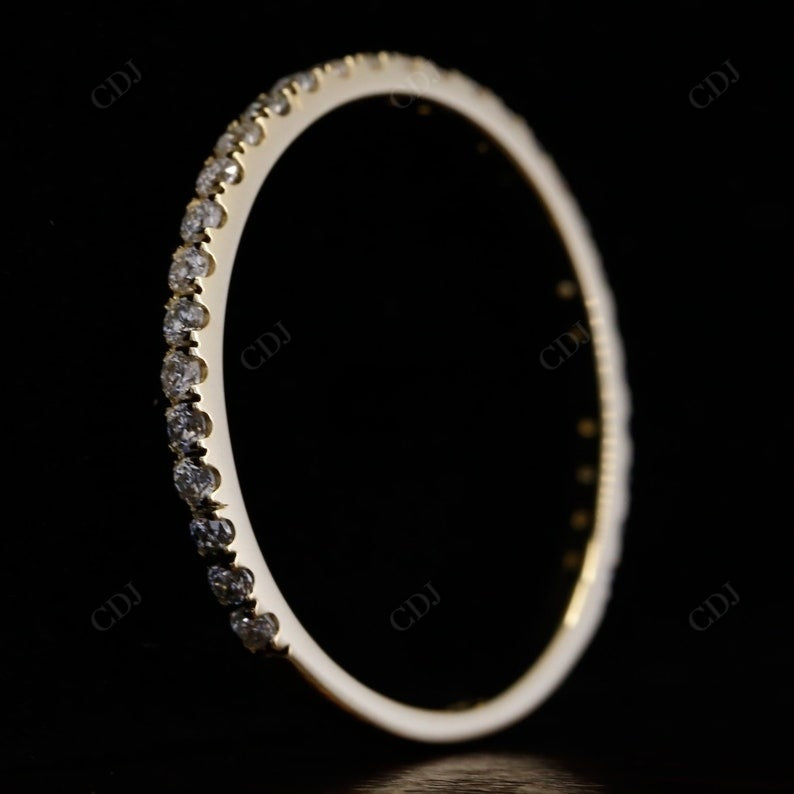 Round Lab Grown Diamond 3/4 Eternity Gold Dainty Wedding Band customdiamjewel