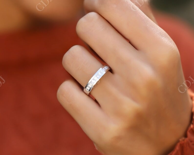 Princess Cut Natural Diamond Channel Set Wedding Band customdiamjewel