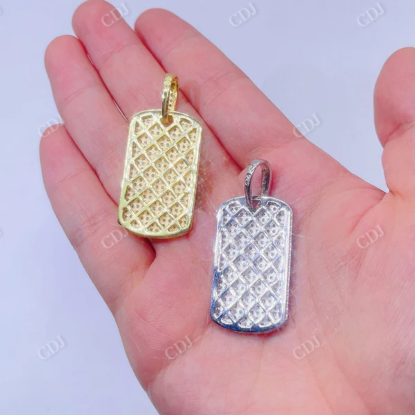 Iced Out Style Diamond Dogtag Pendant For Men customdiamjewel