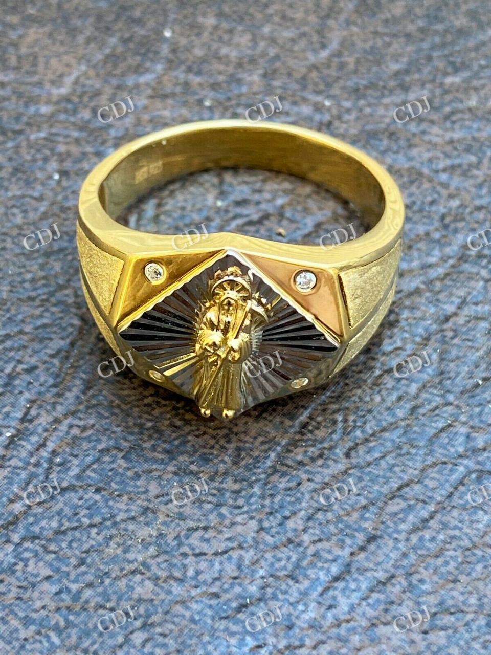 Antique Grim Reaper Santa Muerte Ring customdiamjewel