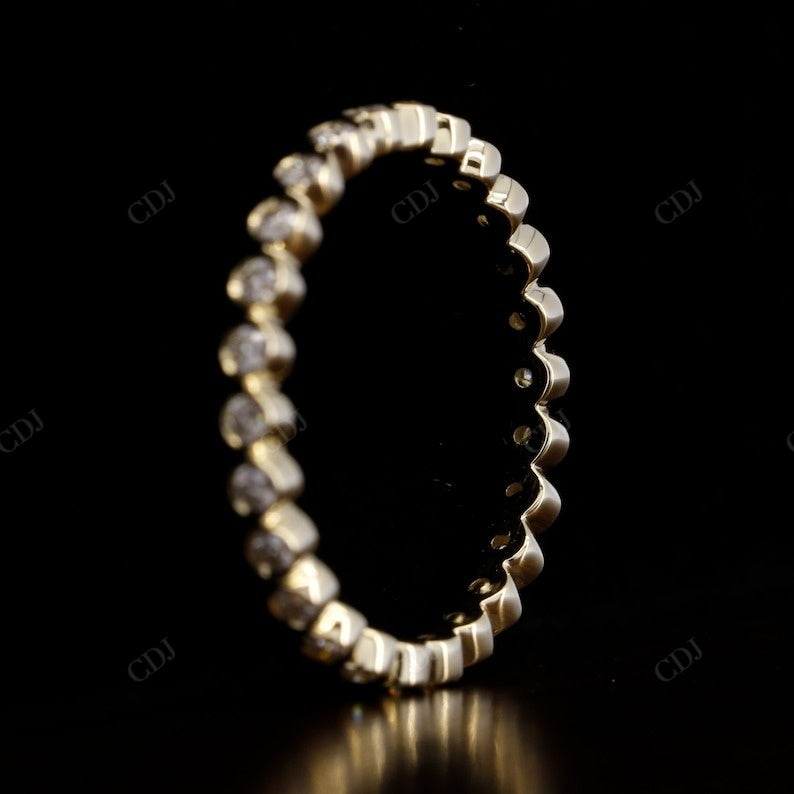 0.45CT Round Cut Natural Diamond Bezel Set Wedding Band customdiamjewel