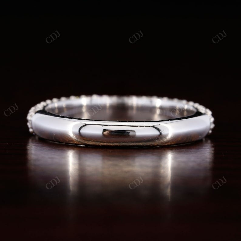 0.658CT Round Cut Real Diamond Half Eternity Wedding Band customdiamjewel