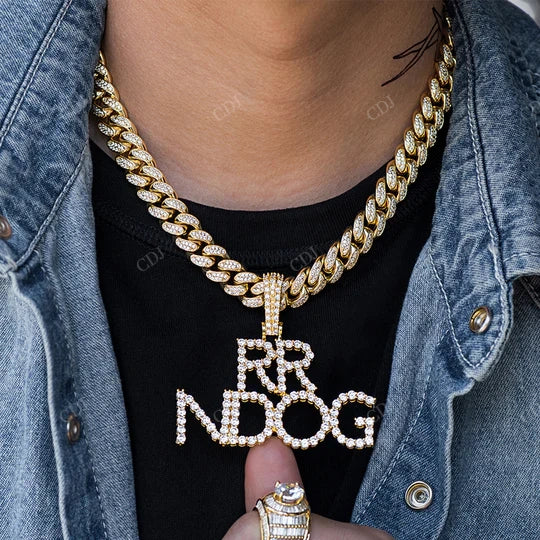 Hip Hop Custom Big Round Cut Moissanite Diamond Pendant For Men hip hop jewelry CustomDiamJewel