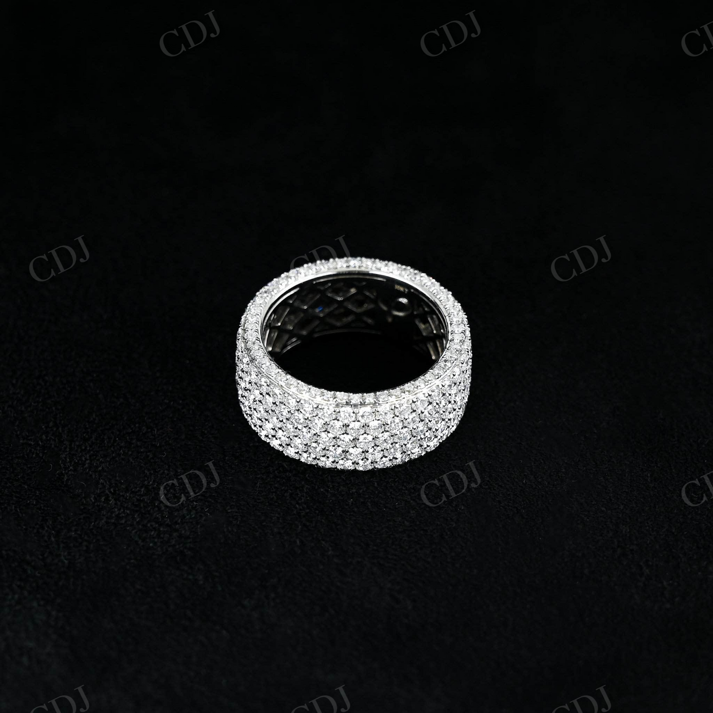 5 Row Diamond Eternity Wedding Band customdiamjewel