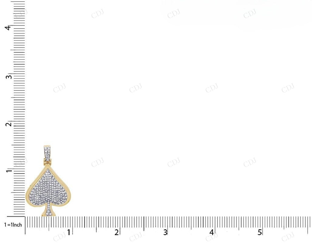 Sterling Silver with Moissanite Ace Spade Pendant CustomDiamJewel