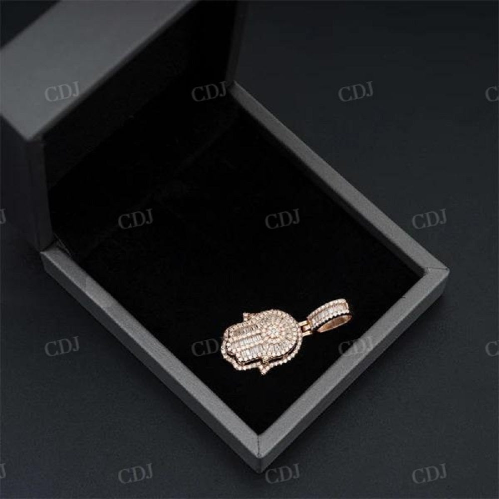 Hip Hop Iced Out Hamsa Diamond Pendant customdiamjewel