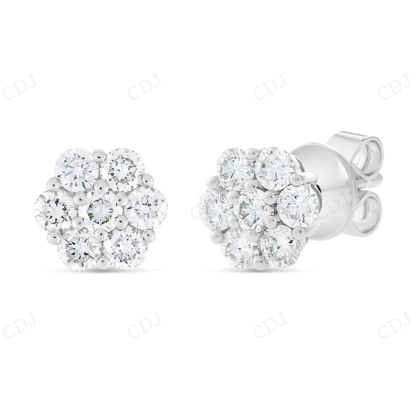 0.75 CT Moissanite Diamond Flower Stud Earrings Stud earrings CustomDiamJewel