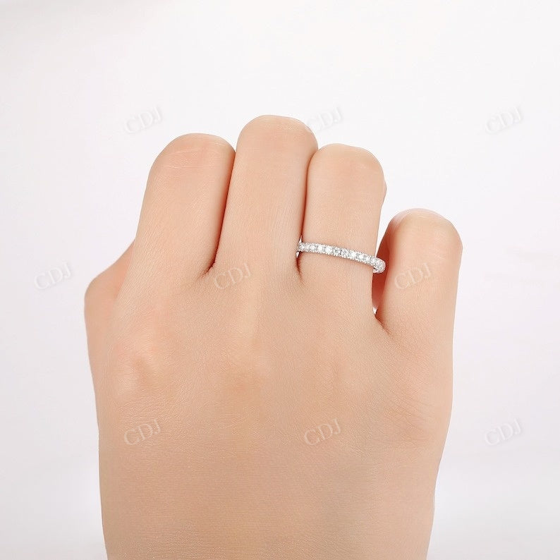 0.41CTW Pave Set Accents Lab Grown Diamond Wedding Band customdiamjewel