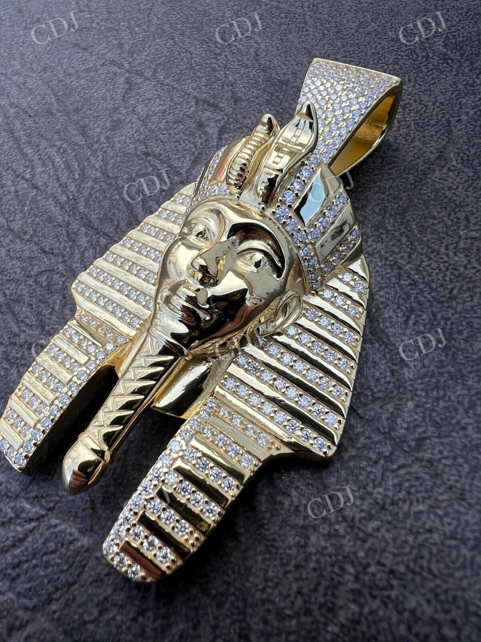 Iced King Tut Egyptian Pharaoh Hip Hop Pendant customdiamjewel