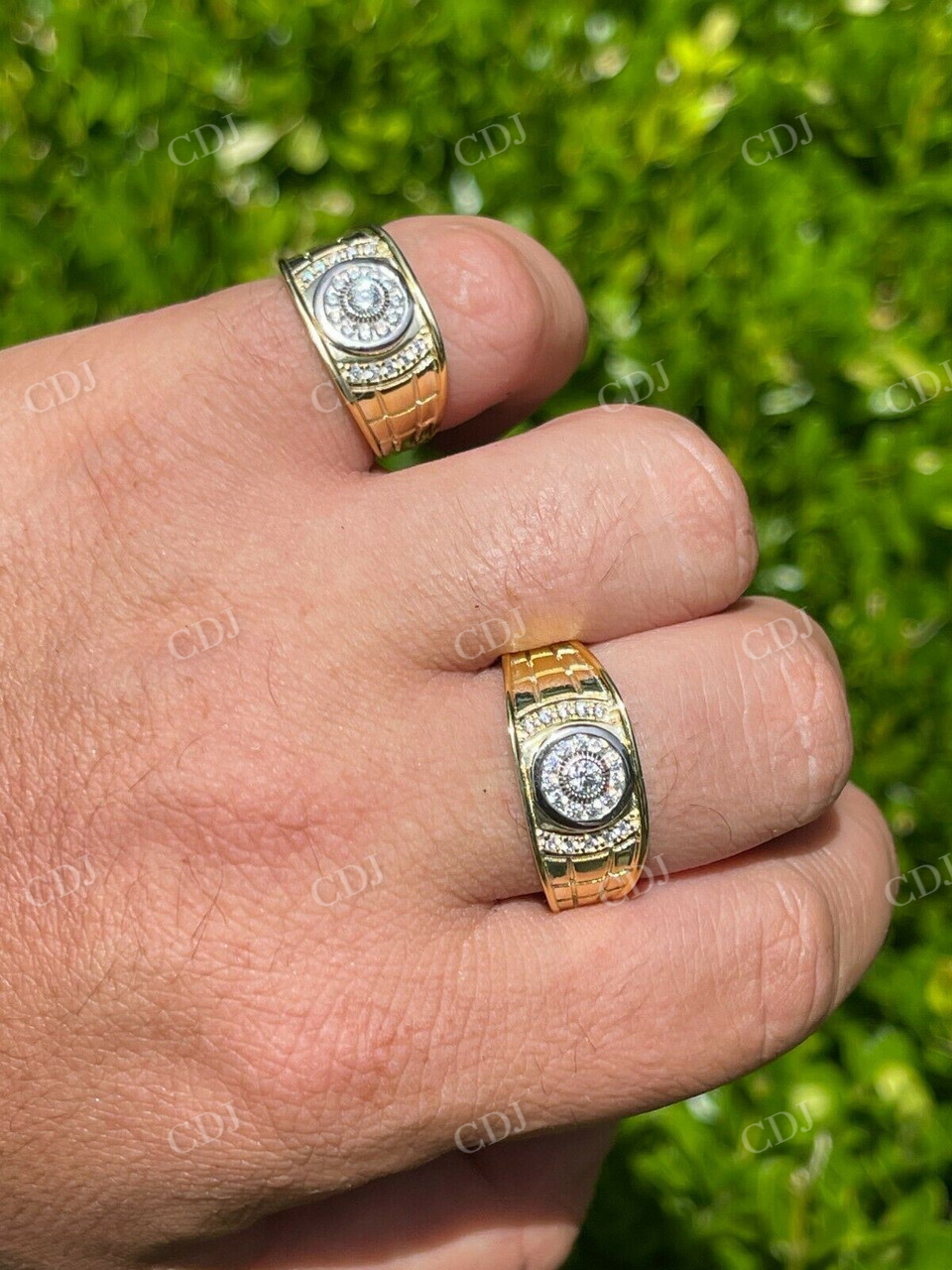 Men's Real Iced Out 14K Gold Diamond Ring customdiamjewel