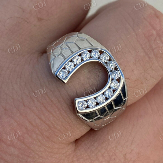 Real Solid Gold Lucky Horseshoe Diamond Ring  customdiamjewel   