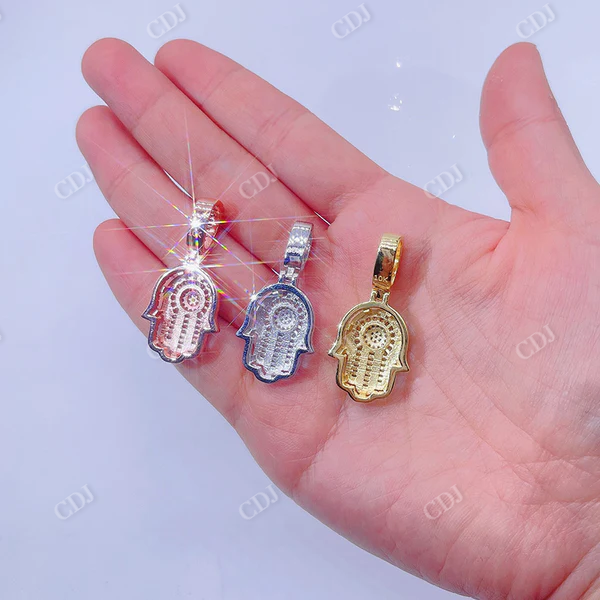 Iced Out Bling Bling Diamond Hamsa Pendant customdiamjewel