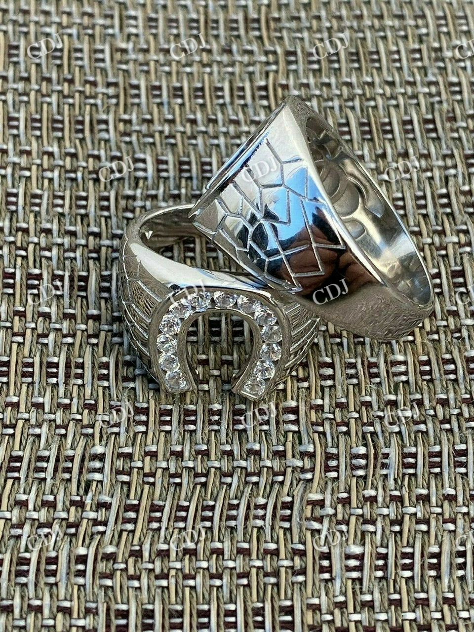 Real Solid Gold Lucky Horseshoe Diamond Ring customdiamjewel