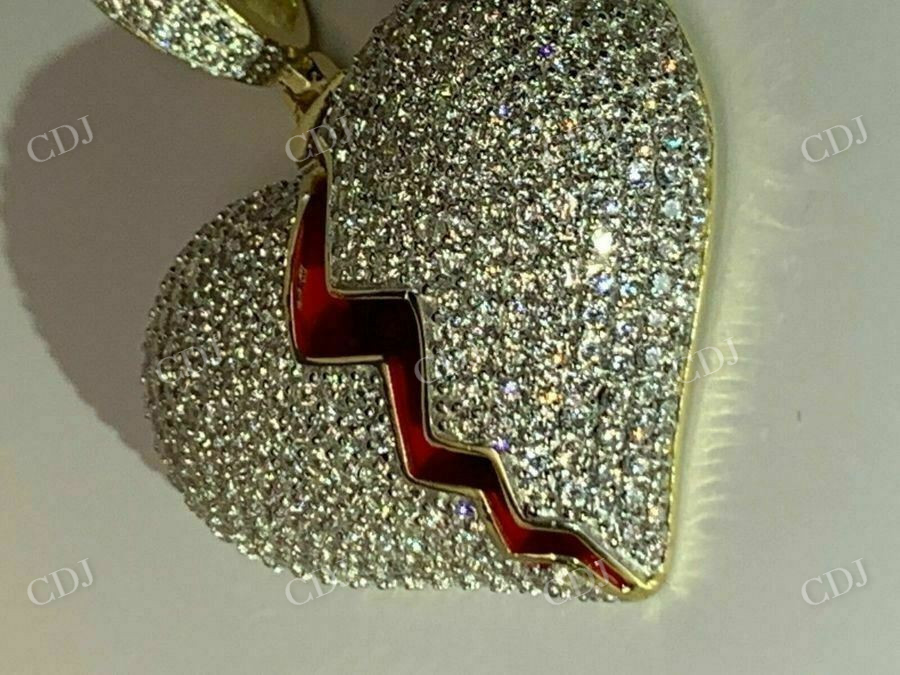 Broken Heart Diamond Hip Hop Iced Pendant customdiamjewel
